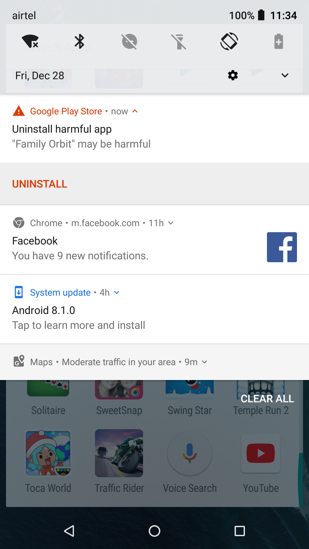 disable uninstall harmful app warning